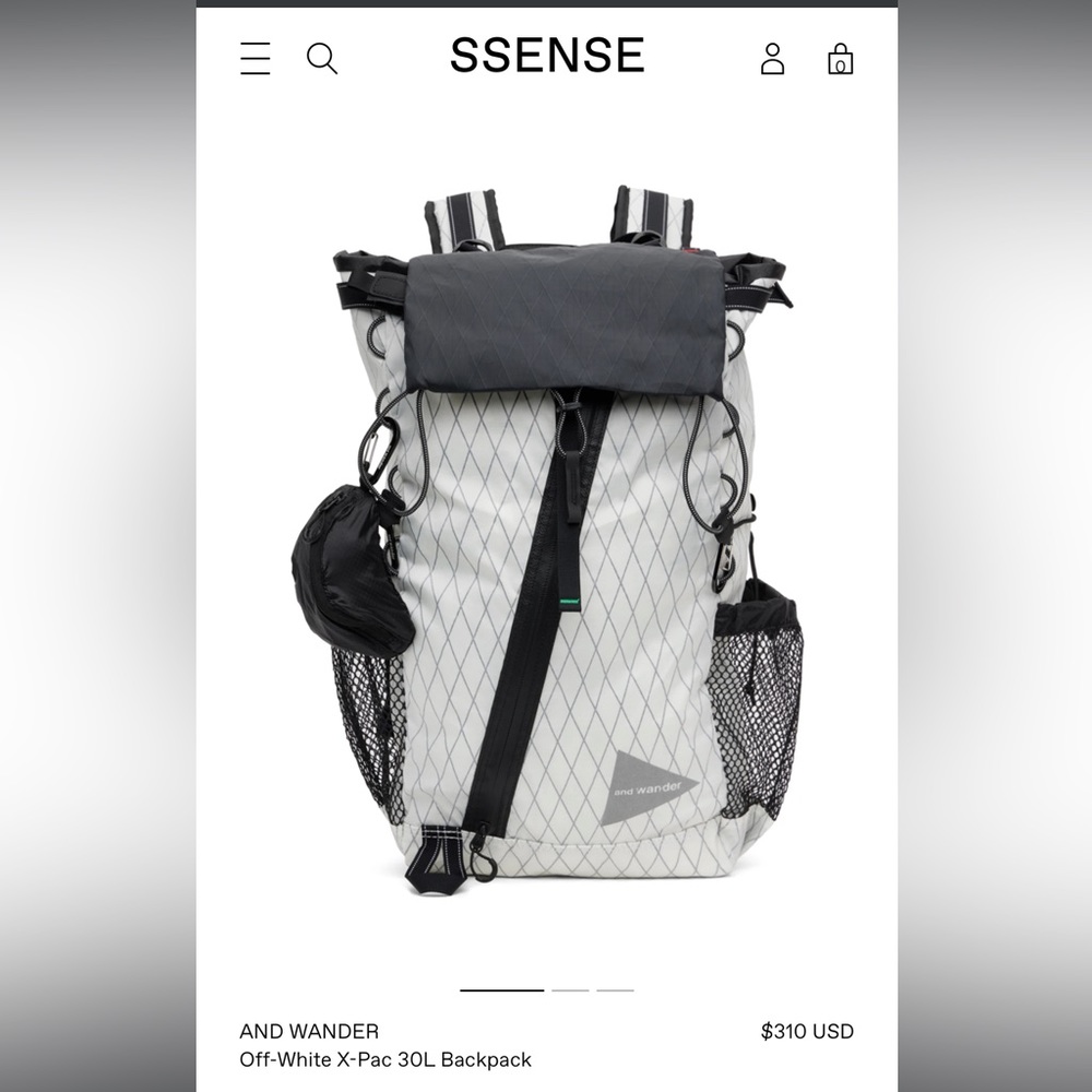 AND WANDER Off-White X-Pac 30L Backpack